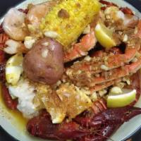Seafood Combo 4 · 1/2 lb snow crab leg , 1/2 lb shrimp(head off),,1/2 lb crawfish ,boil egg(2)