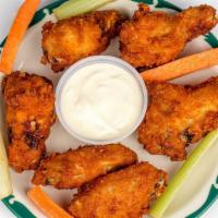 Chicken Wings (48) · Four dozen. Served with blue cheese, celery and carrots.