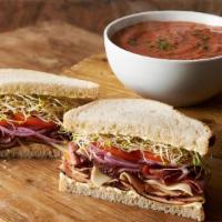 Black Forest Ham Sandwich · Lettuce, tomato, swiss cheese, mayo or honey mustard.