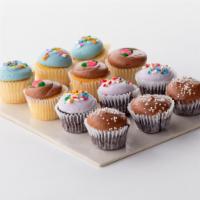 Classic Mini Dozen To Go · 12  mini assorted Vanilla & Chocolate cupcakes with Vanilla and Chocolate Buttercream topped...