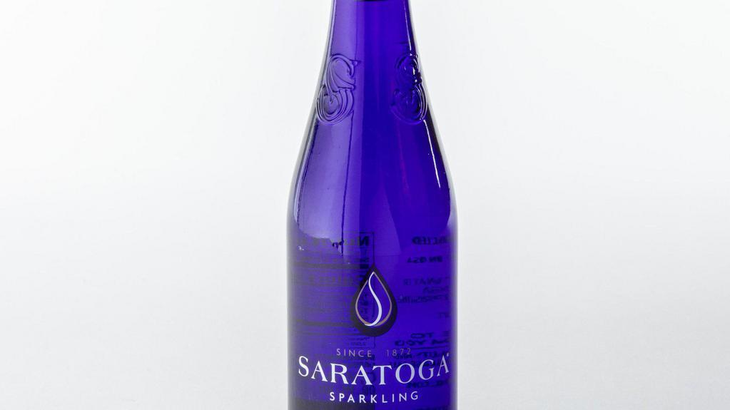 Sparkling Water · Saratoga Sparkling Spring Water has been bottled at the source since 1872. The iconic blue bottle is recognizable around the world as a symbol of quality.  12 ounces.