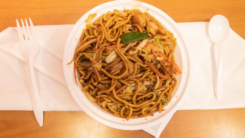 Shrimp Lo Mein · Chinese style soft noodles.