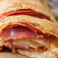 Stromboli · Sausage, pepperoni and cheese.