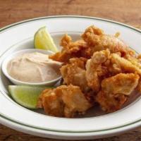 Ginger Fried Chicken · Gluten-free. With spicy aioli and lime. We use potato starch, not flour.