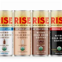 Rise Brewing Coffees (Gf) · 7oz nitro brewed cold brew organic coffee (0-160 cal)