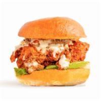 Buttermilk Buffalo · buttermilk-fried, all-natural chicken, blue cheese, organic green leaf, organic buttermilk r...