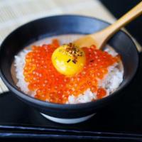 Ikura Don · Salmon Roe & quail eeg ove r sushi rice