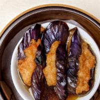 Stuffed Eggplant · Includes shrimp