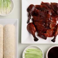 Peking Duck · Served w/ 8 pancakes, scallions, cucumber & hoisin sauce