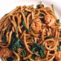 Shanghai Thick Noodles · Chicken, pork, shrimp & spinach