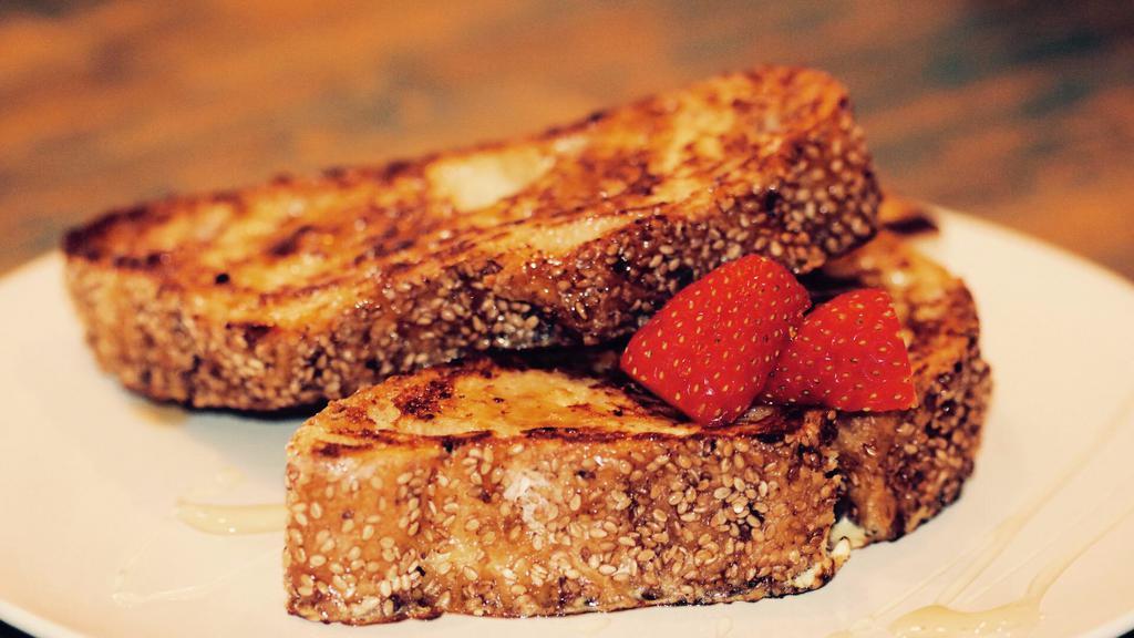 French Toast · Served with maple syrup.