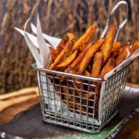 Sweet Potato Fries · Sweet potato fries with sea salt served with our Crack Sauce.