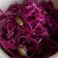Cumin Cabbage Full Side · Organic red cabbage, seasoned with cumin and coriander.