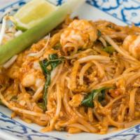 Pad Thai · Thai favorite noodle dish specially prepared with rice noodles, stir fried with egg, bean sp...
