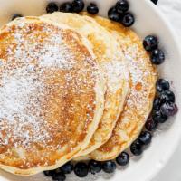 Buttermilk Pancakes · Plain, blueberry or chocolate chips.