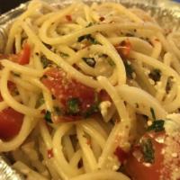 Pasta Luciano · White wine and garlic sauce topped with crushed red pepper and Parmesan cheese.