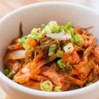 Kimchi · Spicy. Spicy pickled Korean cabbage.