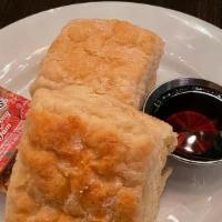 Side Biscuits · Served w/ butter and maple syrup
