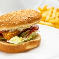 Chicken Sandwich · Delicious chicken sandwich lettuce,tomato,mayo,ketup,