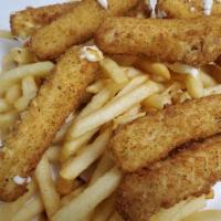 Fries And Mozzarella Combo · 6 pieces of mozzarella sticks fries can soda