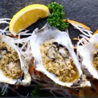 Fried Oysters (3Pcs) · 3 pcs Lightly fried blue point oysters with lemon garlic butter sauce.