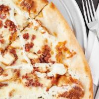 Chicken Bacon Ranch · Chicken cutlet, bacon and mozzarella, topped with ranch dressing.
