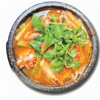 아구탕 Monkfish Soup 安康鱼汤 · monk fish stew w/special chef’s homemade hot sauce, veggie & tofu