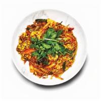 고니찜 Goni Jjim 蒸鱼卵 · Braised fish roe w/special chef’s homemade hot sauce, mixed veggie, bean sprout in wok.