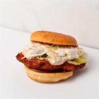 The Captain · Fried Chicken Breast, Housemade Slaw, Pickles, Chipotle Ranch