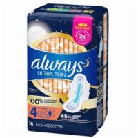 Always Ultra Thin Overnight Pads · 26 ct