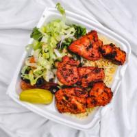 Chicken Tikka With Rice & Salad (6 Pieces) · 