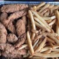 Tenders Family Pack · Sixteen Chicken Tenders and 2 Large Fries in an awesome shareable pack.  Your family will lo...