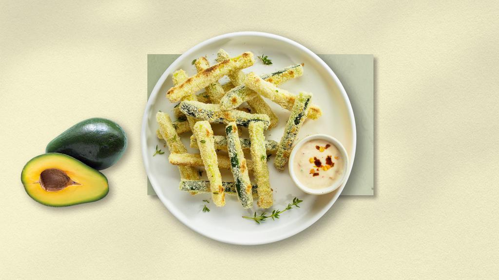Crispy Zucchini Bites · Sliced zucchini breaded and fried until golden brown. Served with your choice of sauce.