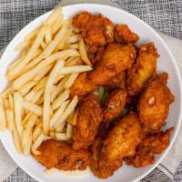 Hot Wings  (12 Pcs) · with fries and can soda