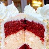 Red Velvet Cheesecake · Gluten free red velvet cheesecake! The most moist red velvet cake and our perfect original c...