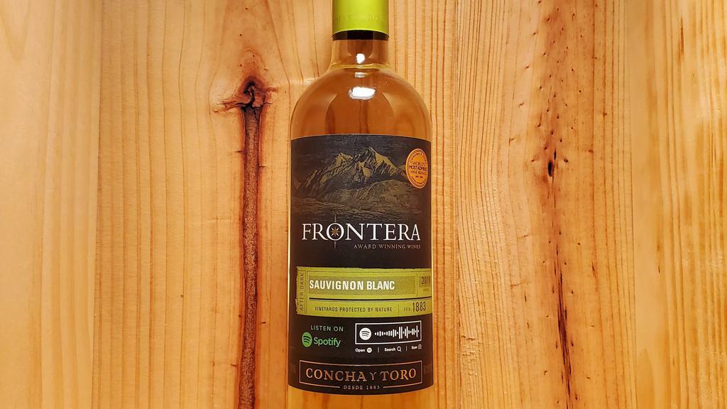 Concha Y Toro Frontera Sauvignon Blanc | 750Ml · Showcases Chilean style with notes of green apple, kiwi, and citrus on the nose. This light-bodied wine is clean and crisp, with lemon and peach flavors and a brisk, dry finish. Great with seafood.
