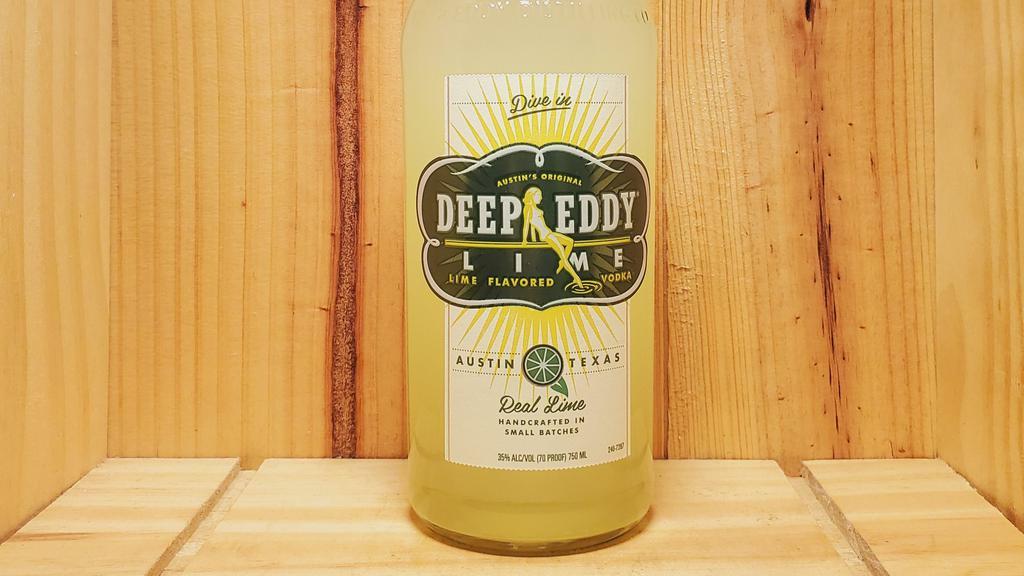 Deep Eddy Lime Vodka 750Ml · Deep Eddy Lime Vodka starts with the base of our award-winning Original vodka, real lime juice, and lightly sweetened with pure cane sugar for a lightly sweet and tart taste.

Lime Mojito - 2 oz Deep Eddy Lime Vodka / .5 oz Simple Syrup / 5 Mint Leaves /Soda Water