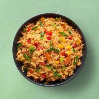 Veggie Fried Rice · Long grain aromatic basmati rice wok-tossed with garden-fresh seasoned vegetables and Indo-C...