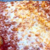Sicilian · Square- 12x18, nine slices mozzarella cheese and tomato sauce.