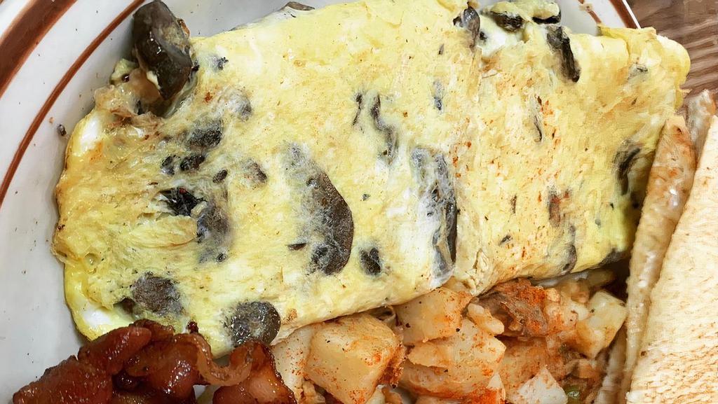 3 Egg Omelet · Includes your choice of cheese - add-ins or meat for an extra charge. Served with house-made home fries & choice of toast