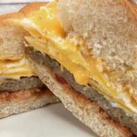 Egg Sandwich · Includes 2 eggs served on a round roll. Make it an egg & cheese +$1. Make it a meat, egg, & ...