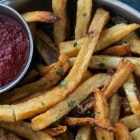 Large House Fries · house cut potato fries, parsley, salt, side of house ketchup