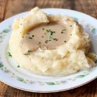 Mashed Potatoes And Gravy (Gf) · cauliflower mashed potatoes, white pepper gravy