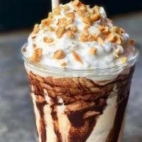 Peanut Butter Shake · cashew ice cream, rice milk, coconut whip, chocolate syrup, crushed peanuts