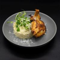 Roasted Herb Chicken Breast · white truffle risotto, thyme, chef's mix mushrooms and rosemary