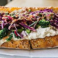 Whitefish Sandwich · ACME wild caught smoked whitefish salad, kimchi mayo, shaved broccoli, cabbage slaw, and fur...