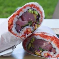 Build Your Own Poke Burrito (Regular) · Served with white or organic brown rice with seaweed wrap. White or organic brown rice with ...