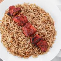 Chicken Breast Kebab · With rice and salad.