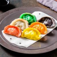 The Rainbow (6Pcs In Different Flavor) 彩虹 · Pork with cabbage dumpling/pork with chive dumpling/chicken with mushroom dumpling/beef with...