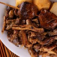 Combinado · A combination of grilled Choncholi, Rachi, Mollejitas, and one beef skewer Antichucho. Serve...